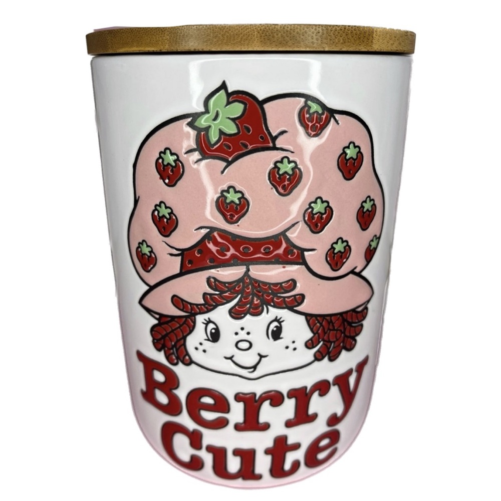 Strawberry Shortcake BERRY CUTE Canister Jar w/ Wooden Lid NEW